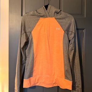 Under Armour Gray & Orange Athletic Hooded Pullover